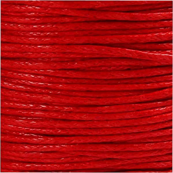 Bomullssnöre - 1 mm - Röd - 40 m