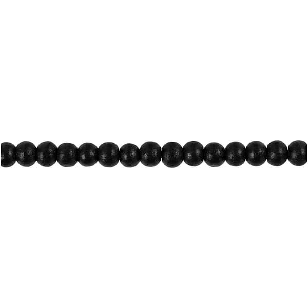 Träpärlor - 5 mm - Svart - 6 g - ca 150 st