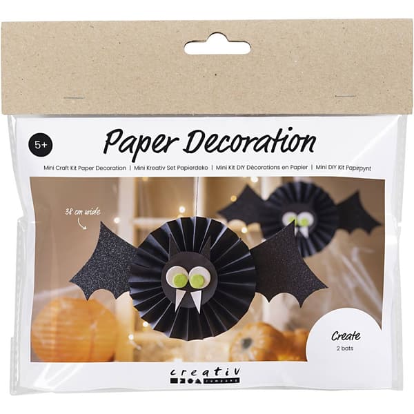 Halloweenpyssel Kit - Fladdermöss 2 st - Papperspyssel