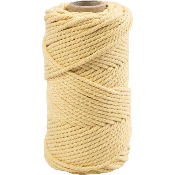 Makramégarn 4 mm - Ljusgul - 55 m - 330 g