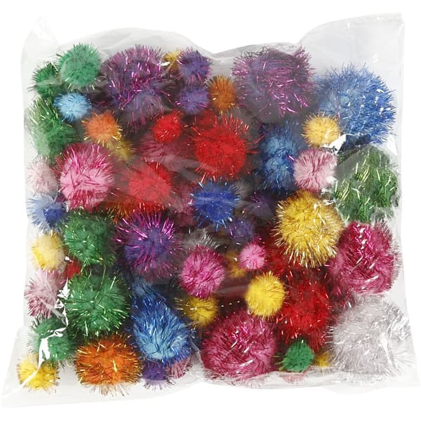 Pompong - 15-40 mm - Glitter Mix - 75 st