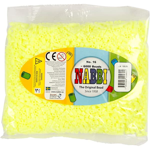Nabbi Pärlor 6000 st - Pastell Gul nr 16 - Medium