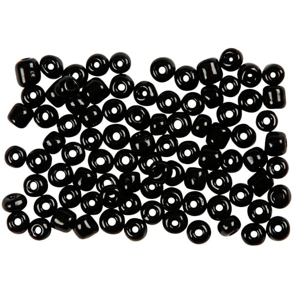 Seed Beads - 4 mm - Svart - 25 gram