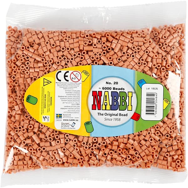 Nabbi Pärlor 6000 st - Ljusbrun nr 20 - Medium