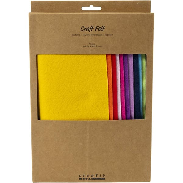 Hobbyfilt A4 - 10 st Colorful - Ark i Polyester
