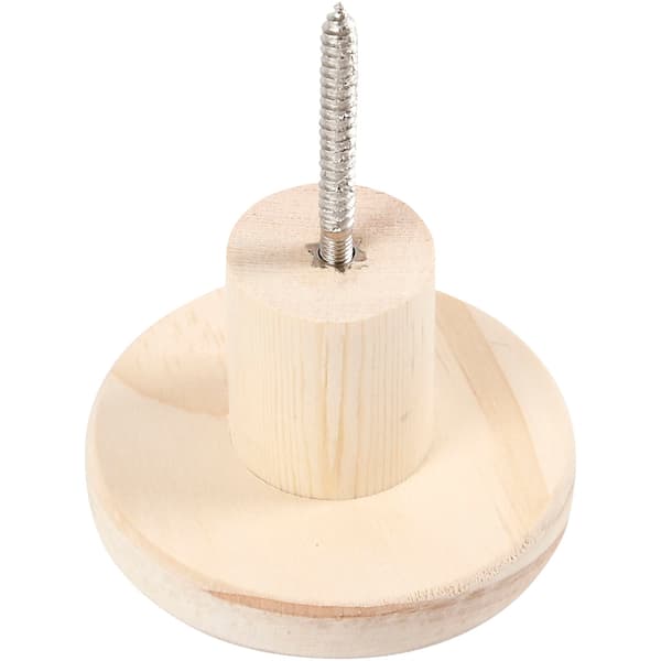Träknopp Platt Rund - 7 cm - Furu