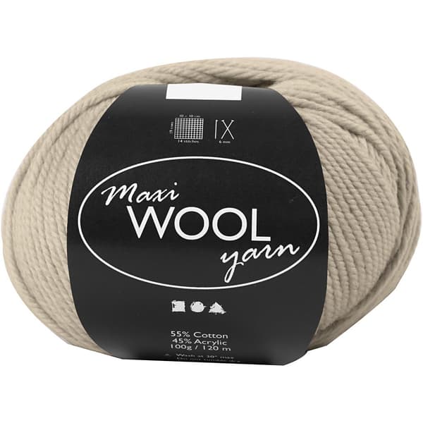 Maxi Wool Ullgarn - Sandmelerad - 100 g