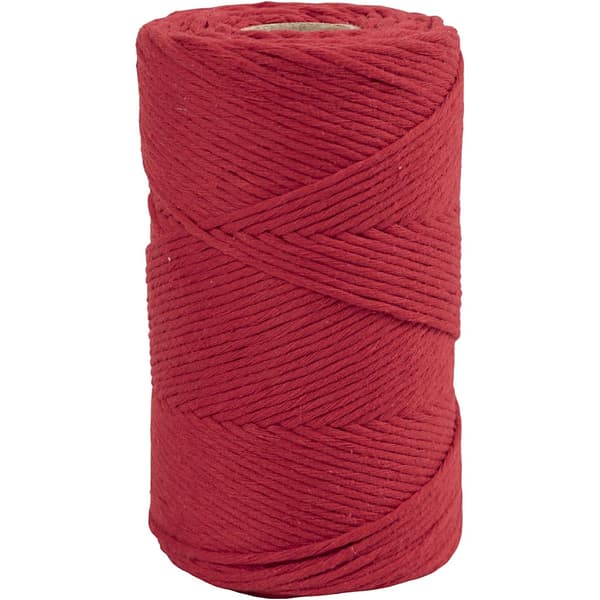 Makramégarn 2 mm - Röd - 198 m - 330 g