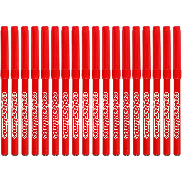 Colortime tuschpennor - Röda - 2 mm - 18 st