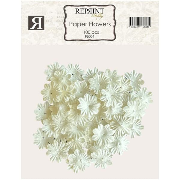 Pappersblommor 20 mm - 100 st - Vit
