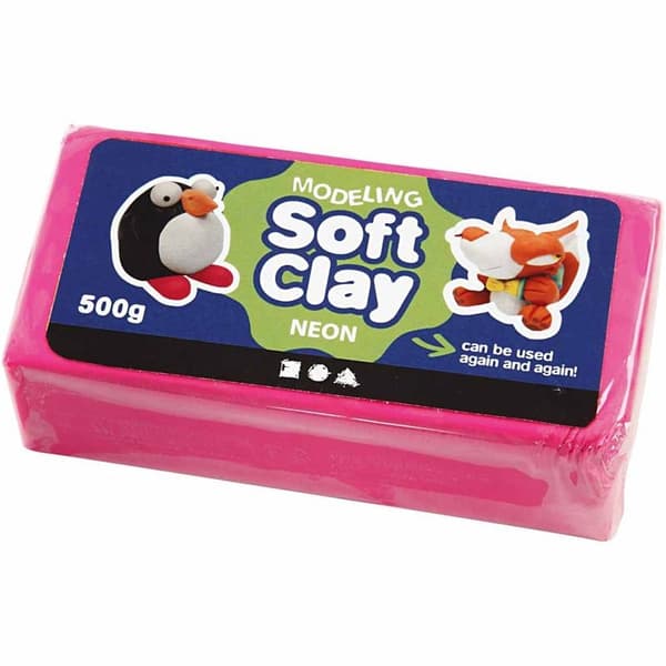 Soft Clay Modellera - Neonrosa - 500 g