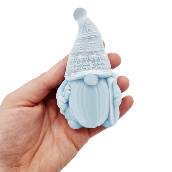 Silikonform Ljusformar - Tomte Med Skidor - H: 10 cm