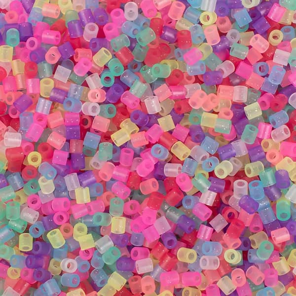 Rörpärlor i Hink - Glitterfärger - 5000 st