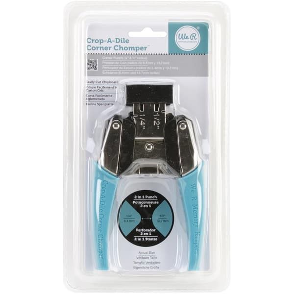 Crop-A-Dile Corner Chomper Tool - Rounded Aqua