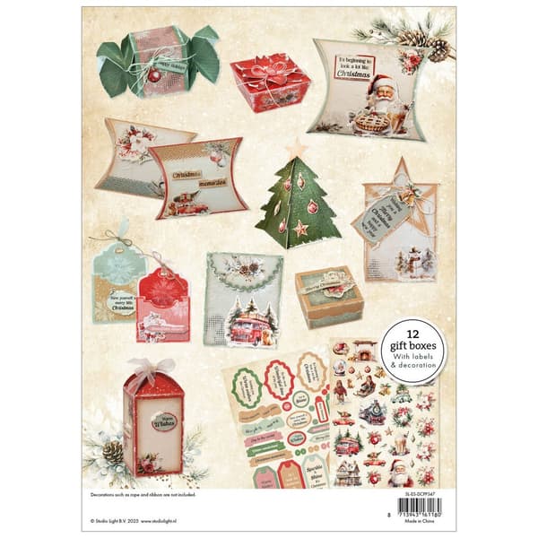 Julpyssel Kit - DIY Presentaskar 12 st - Christmas Gifts - Studio Light