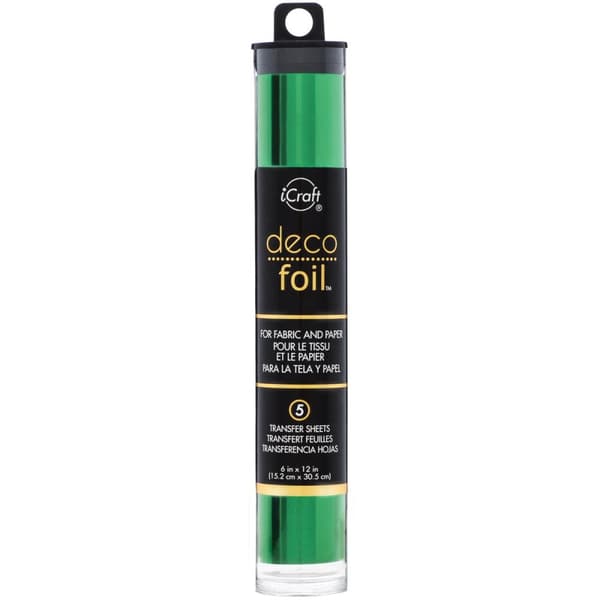 Deco Foil Transfer Sheets - Green - 6´X12´ - 5 st
