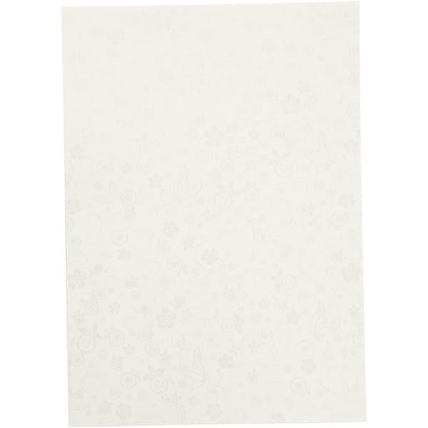 Mönstrade Papper A4 - Off White Swirl - 20 st
