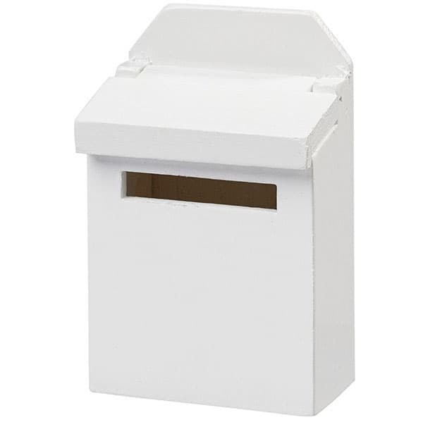 Miniatyr Brevlåda - Vit - Höjd: 7 cm