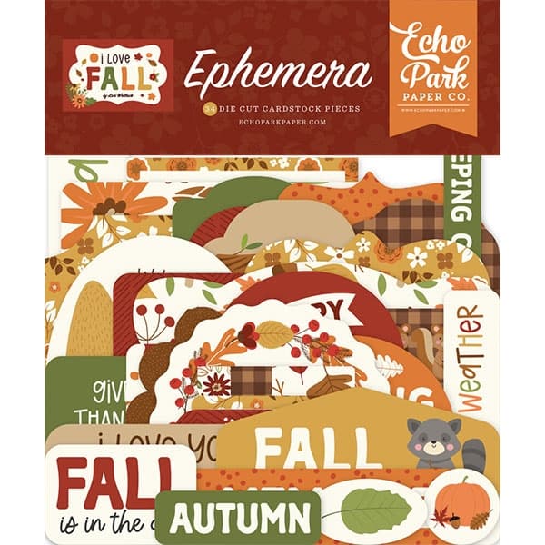 Die Cuts Ephemera - Echo Park - I Love Fall - 34 st