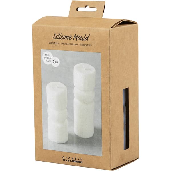 Silikonform Gjutform - Räfflade Blockljus - 2 st