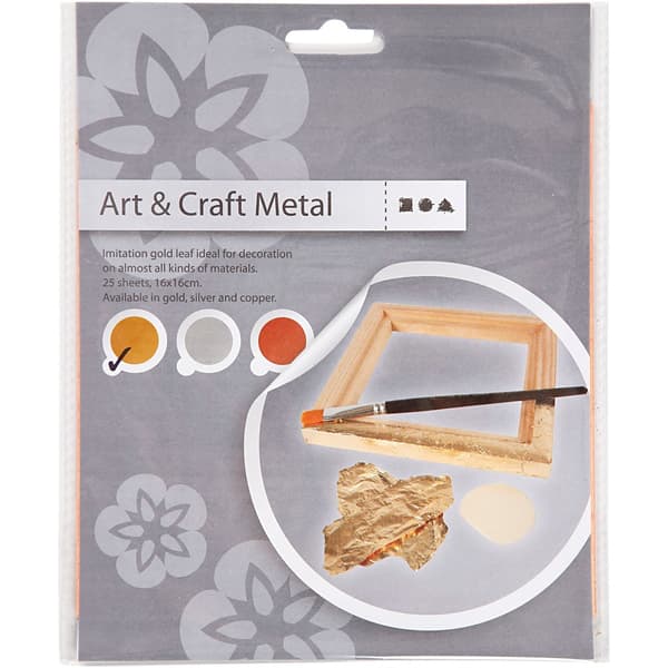 Bladmetall - Guld - 16x16 cm - 25 ark