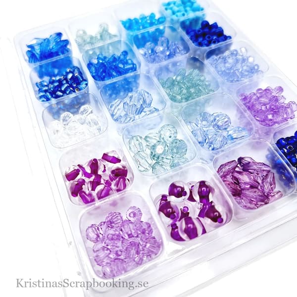 Pärlor Mix - Ice Cold - 20 designer - 65 g - ca 600 pärlor
