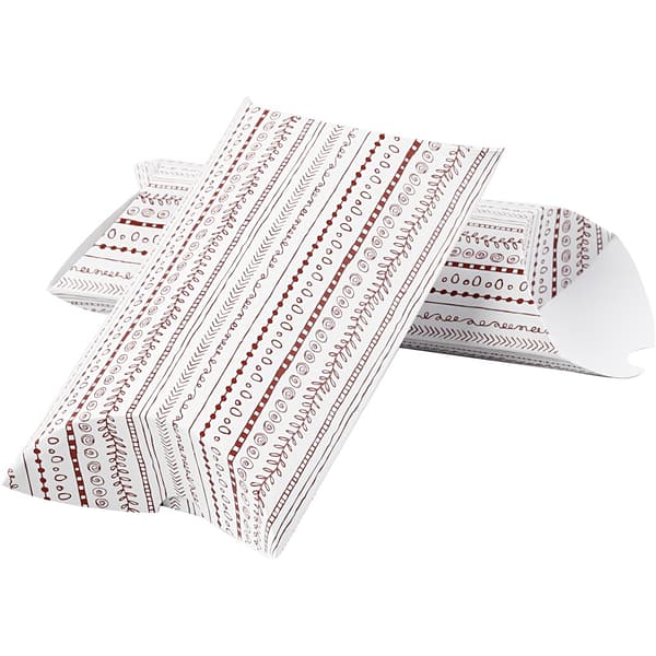 Presentaskar Pillow Box 3 st - Red Doodles - 24 x 15 cm