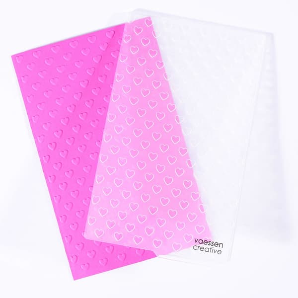 Embossing Folder - Many Hearts - 12,7 x 7,6 cm - Vaessen