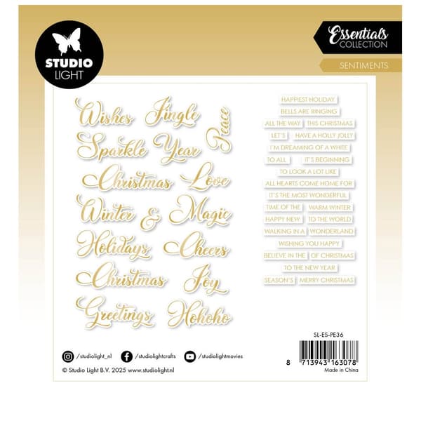 Paper Elements - Text & Quotes - Golden Christmas Sentiments - Studio Light