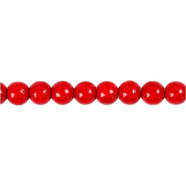 Träpärlor - 8 mm - Röd - 15 g - ca 80 st