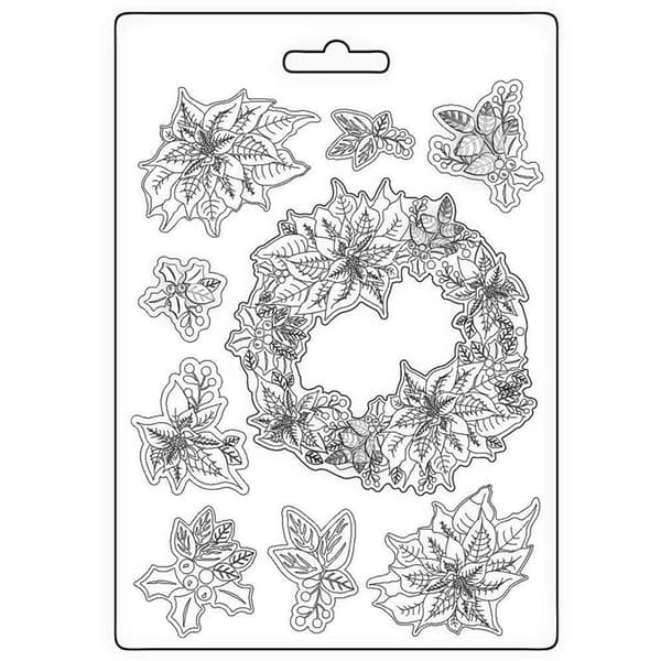 Texture Impression Mould A4 Stamperia - Poinsettia