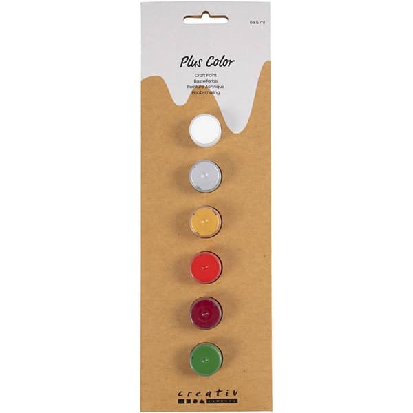 Plus Color Hobbyfärg - Julfärger 6×5 ml