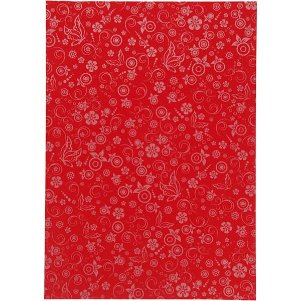 Mönstrade Papper A4 - Röd Silver Swirl - 20 st