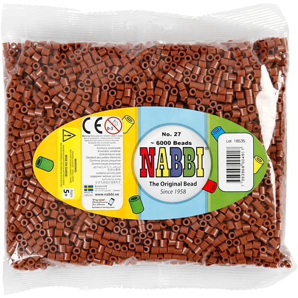 Nabbi Pärlor 6000 st - Chocolate nr 27 - Medium
