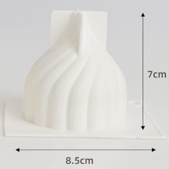 Silikonform Ljusformar - Swirl Top - H: 6,8 cm