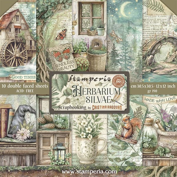 Paper Pad 12x12 Stamperia - Herbarium Silvae