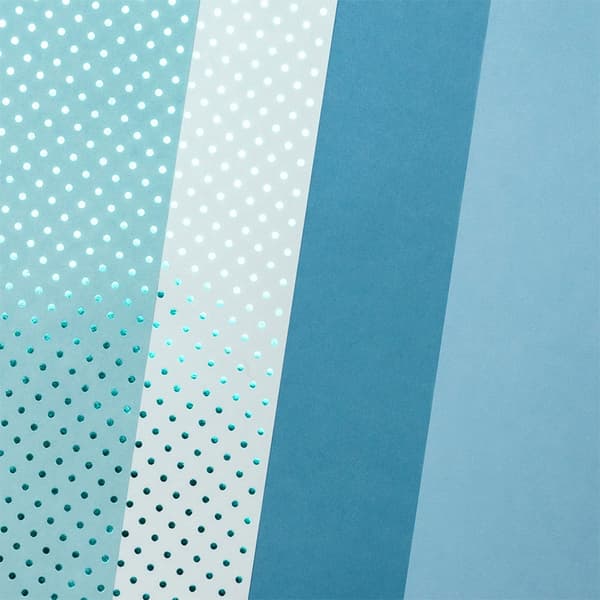 Mönstrade Papper A4 - Dotted Blue - 12 ark - 190 g