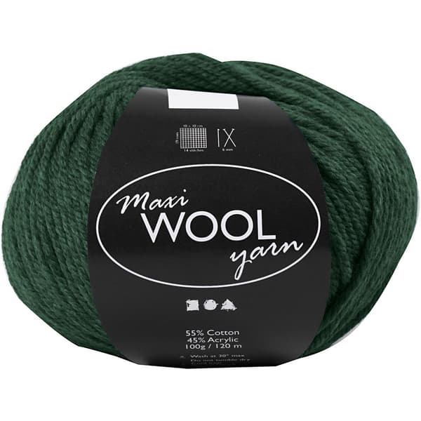 Maxi Wool Ullgarn - Grön - 100 g