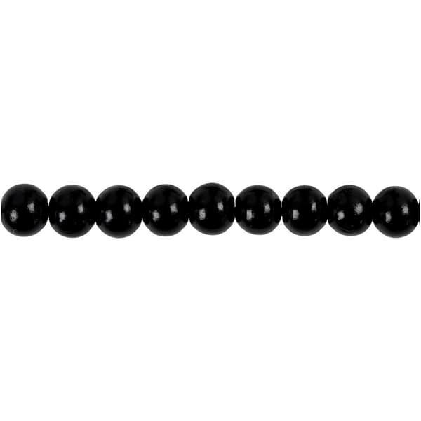 Träpärlor - 8 mm - Svart - 15 g - ca 80 st