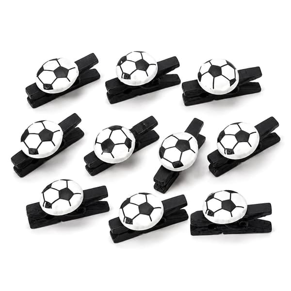 Fotbollsklämma - Svart - 10 st