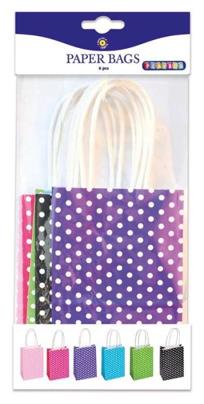 Presentpåsar prickiga - 15 x 10 cm - 6 st