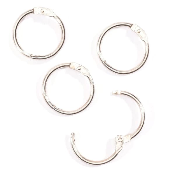 Bokring Metallring 25 mm - 12 st Ringar - Silver