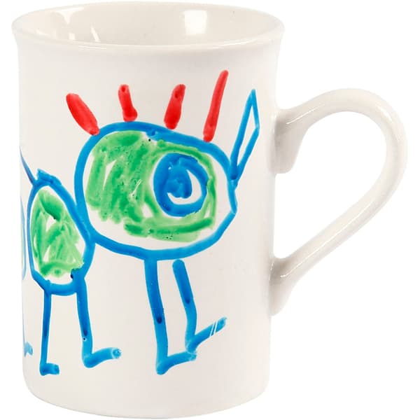 Mugg Vit Porslin - H: 10 cm - 245 ml - 1 st