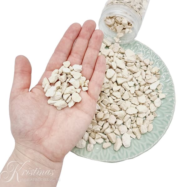 Dekorationssten - Creme - 500 g - 9-13 mm