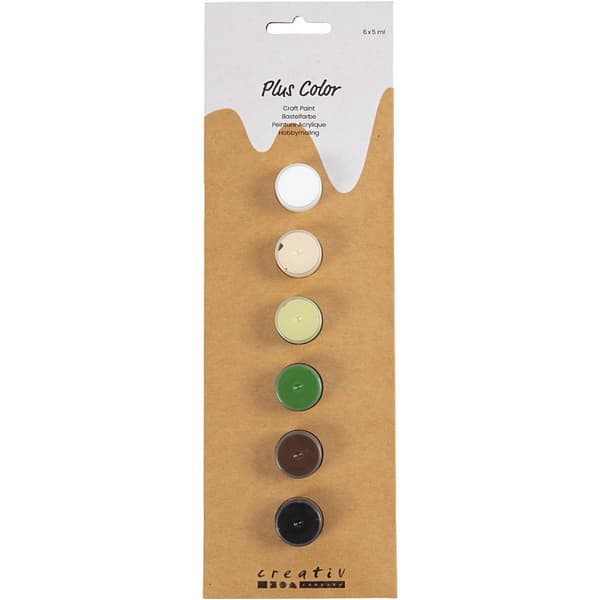 Plus Color Hobbyfärg - Naturfärger 6×5 ml