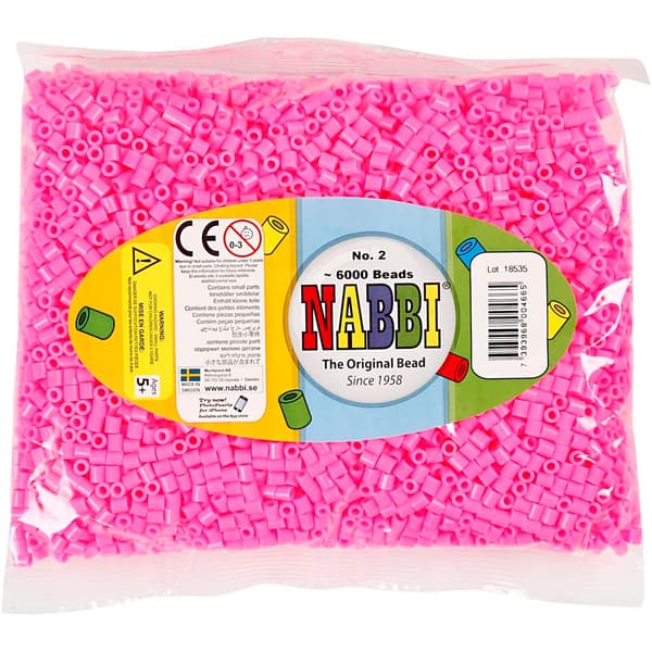Nabbi Pärlor 6000 st - Rosa nr 2 - Medium