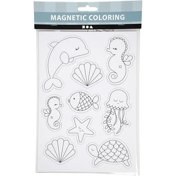 Måla egna magneter - Havsfigurer - 1 ark