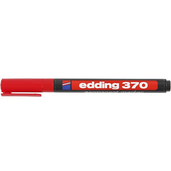 Edding 370 tusch - Spets 1 mm - Röd