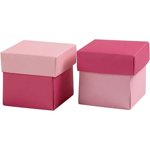 Presentaskar att vika 10 st - 5.5 x 5.5 cm - Rosa