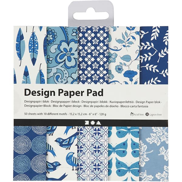 Paper Pad 6´x6´ - 120 g - Blå - 50 ark